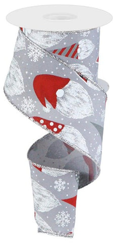 2.5"X10YD GNOME HEAD/SNOWFLAKE GREY/RED/WHITE/SILVER (BE)