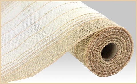 10.25"X10YD FAUX JUTE OMBRE MESH CREAM/NATURAL/WHITE/GOLD(MM)