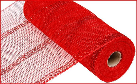 10.5"X10YD WIDE TINSEL/PP/FOIL MESH RED