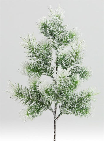 18.5"L ICY GLITTER ANGEL PINE SPRAY GREEN/WHITE