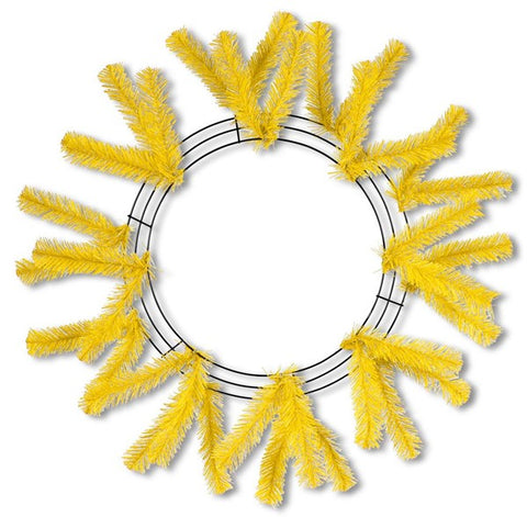 15"Wire, 25"Oad Work Form Wreath Yellow
